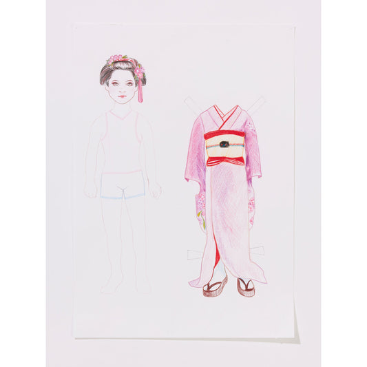 Flower Kimono Paper Doll